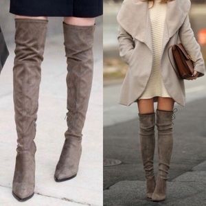Mark fisher thigh high faux suede boots